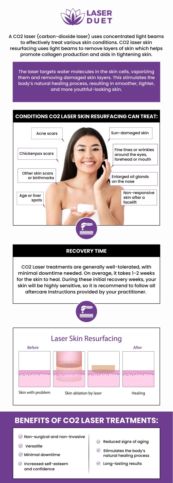 The Deka SmartXide Pro CO2 Laser is an advanced, non-invasive treatment that effectively enhances your skin’s texture by targeting deeper layers of the skin. Under the expertise of our professionals at Laser Duet Med Spa, this treatment stimulates collagen production, helping to reduce fine lines, tighten sagging skin, and improve overall skin tone. It is highly effective in addressing a variety of skin concerns, including acne scars, sun damage, and wrinkles. For more information, contact us or schedule an appointment online. We are conveniently located at 15238 W Warren Ave, Dearborn, MI 48126.