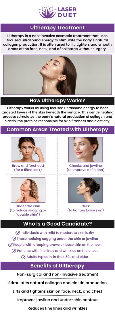 Maximizing the benefits of Ultherapy involves following aftercare instructions and maintaining a healthy lifestyle to support collagen production. After your treatment, avoid excessive sun exposure, stay hydrated, and follow any recommended skincare routines to nourish your skin. Our skilled team at Laser Duet Medical Spa can guide you on how to best care for your skin after Ultherapy and recommend additional treatments or maintenance schedules to enhance long-term results. For more information, contact us or schedule an appointment online. We are conveniently located at 15238 W Warren Ave, Dearborn, MI 48126.