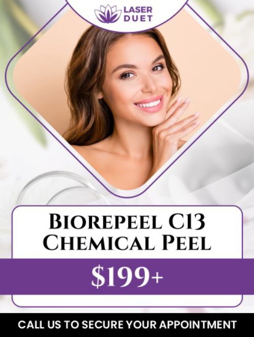 BioRePeel C13 Summer Smart Peel is a cutting-edge treatment designed to rejuvenate and refresh the skin. It targets various skin concerns, including fine lines, pigmentation, and uneven texture. This peel is perfect for prepping the skin for summer, leaving it glowing and revitalized. Reveal your brightest and healthiest summer skin with a BioRePeel C13 summer smart peel at Laser Duet Med Spa in Dearborn MI. Contact us or request an appointment online. We are located at 15238 W Warren Ave, Dearborn, MI 48126. BioRePeel C13 Summer Smart Peel is a cutting-edge treatment designed to rejuvenate and refresh the skin. It targets various skin concerns, including fine lines, pigmentation, and uneven texture. This peel is perfect for prepping the skin for summer, leaving it glowing and revitalized. Reveal your brightest and healthiest summer skin with a BioRePeel C13 summer smart peel at Laser Duet Med Spa in Dearborn MI. Contact us or request an appointment online. We are located at 15238 W Warren Ave, Dearborn, MI 48126.